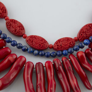 Colier de coral colți cu lapis - imagine 3