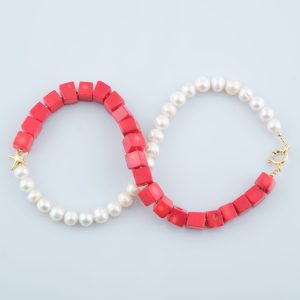 Set din coral cu perle - imagine 3