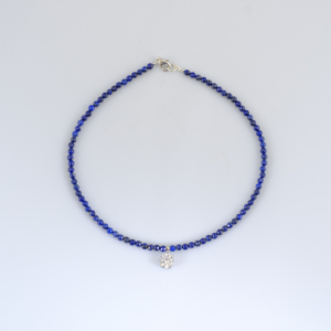 Colier de lapis lazuli cu charm zirconia - imagine 3