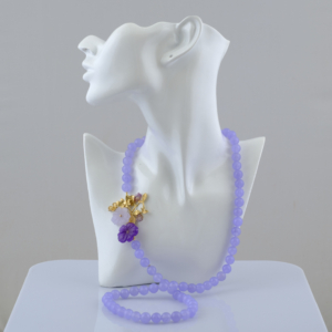 Colier de jad lila cu accesoriu lateral