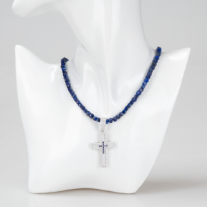 Colier de lapis lazuli cu cruce