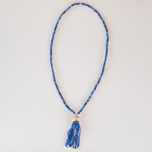 Colier lung de lapis lazuli cu ciucure - imagine 3