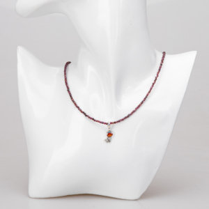Colier de granat cu charm Capricorn - imagine 3