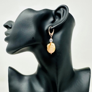 Cercei cu perle monedă bronz