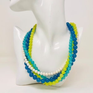 Colier torsadă de jad cu perle