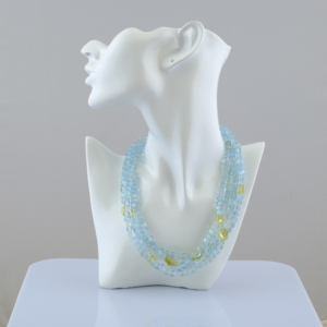 Colier torsadă de topaz bleu cu cuarț lemon